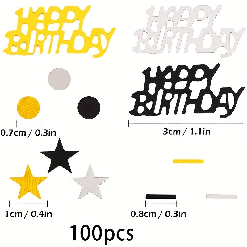 100pcs Birthday Party Casting Paper Chips Black Golden Birthday Party Confetti Birthday Party Decoration Paper Chips Birthday Party Decoration