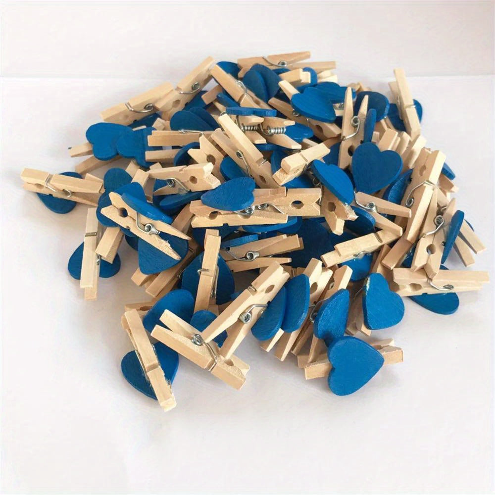 50pcs/Set Holzklammern mit Herz