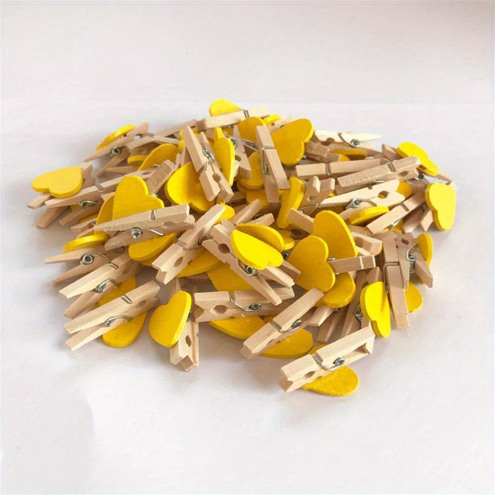 50pcs/Set Holzklammern mit Herz