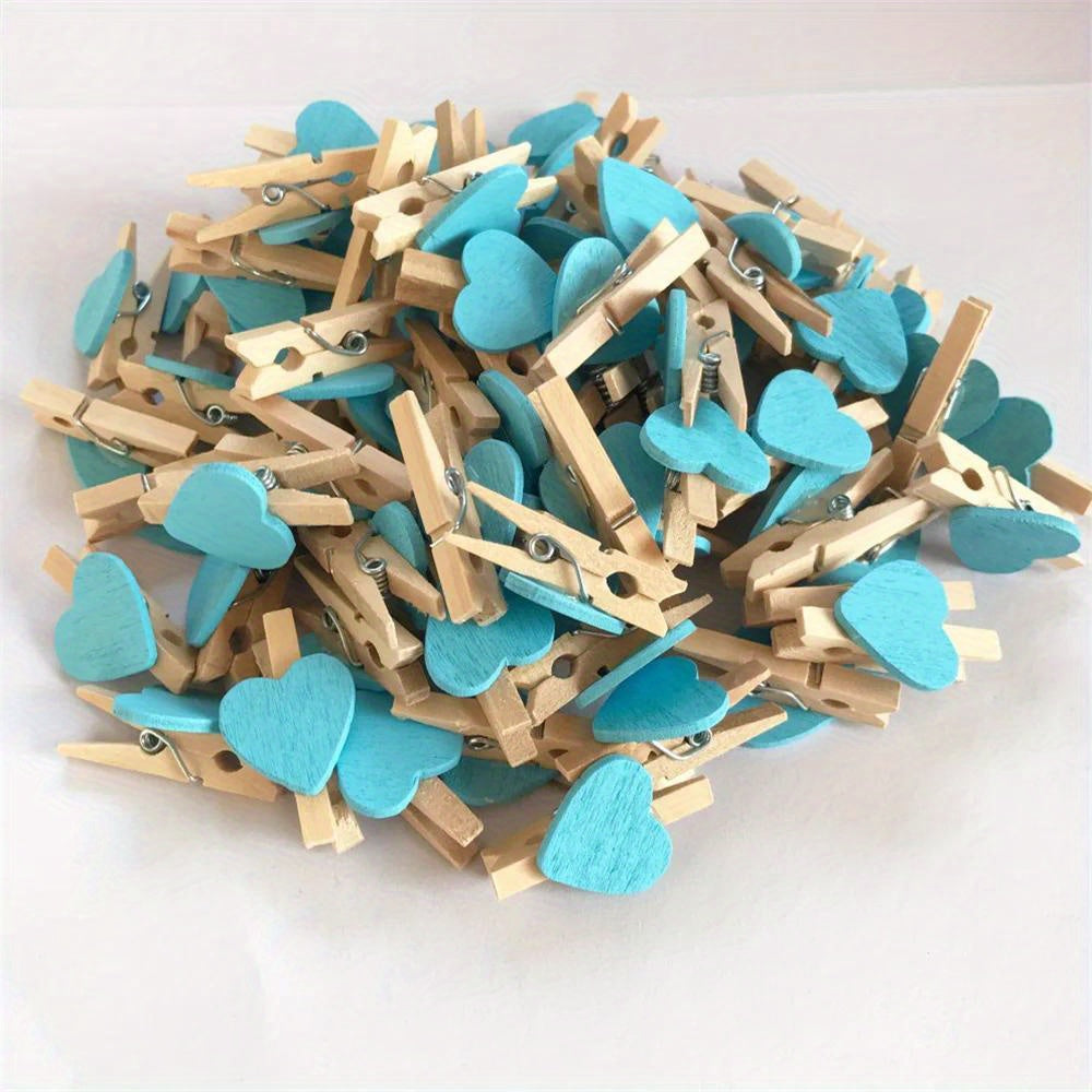 50pcs/Set Holzklammern mit Herz