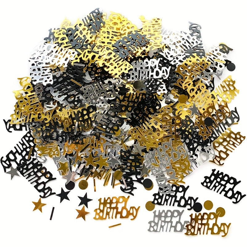 100pcs Birthday Party Casting Paper Chips Black Golden Birthday Party Confetti Birthday Party Decoration Paper Chips Birthday Party Decoration