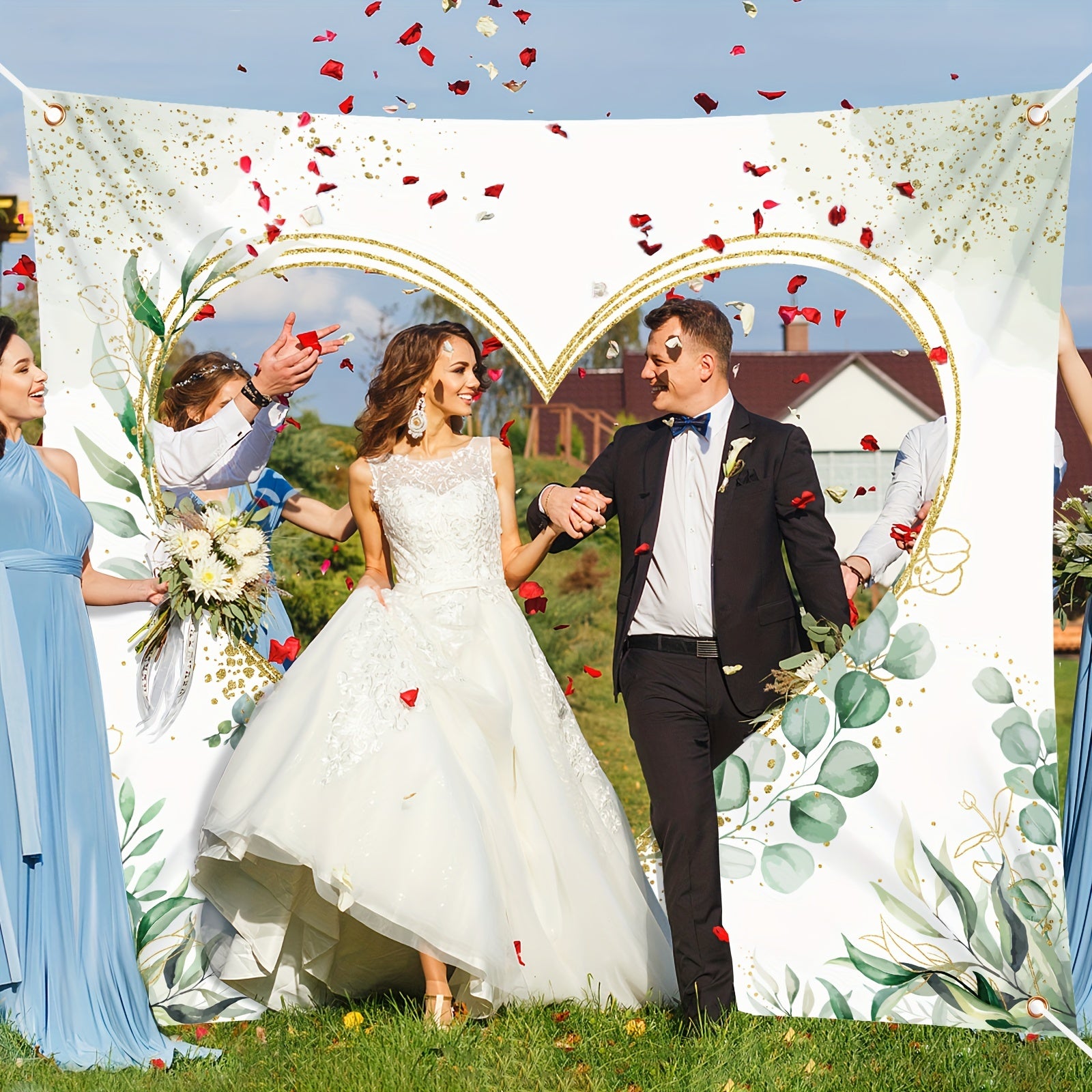 Herz ausschneiden Brautpaar-Spiel Photo Background Heart-Shape Party Wedding Decoration Engaged Banner