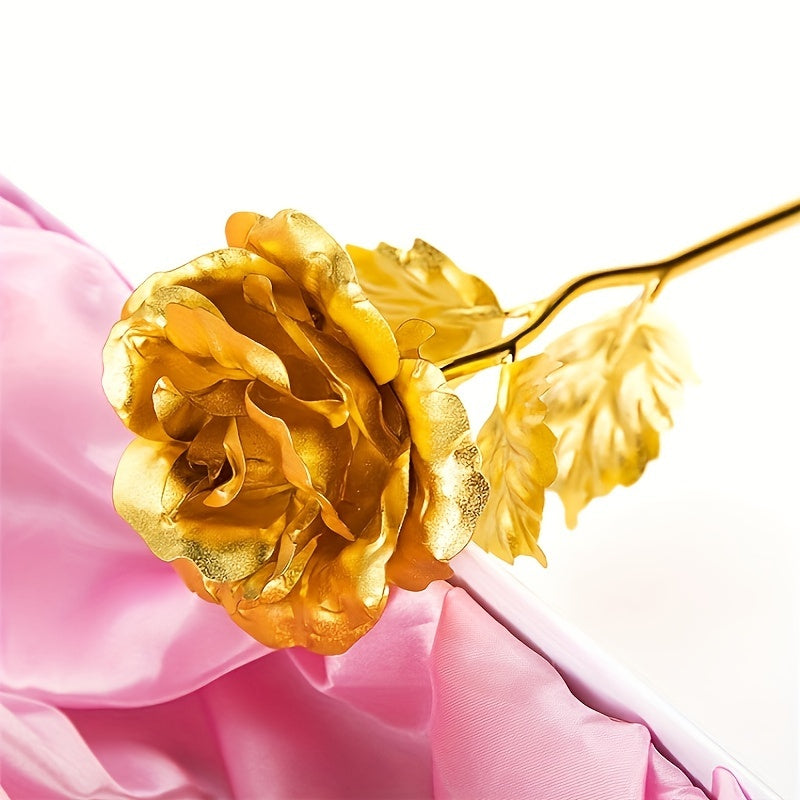 2pcs/Set, Artificial Golde Folien-Rose And Love Base Valentine's Day Gift, Beautiful Galaxy Crystal Rose, Rainbow Rose, Wedding Birthday Grandmother Mother's Day Teachers' Day Christmas New Year Gift, Home Wedding Decoration