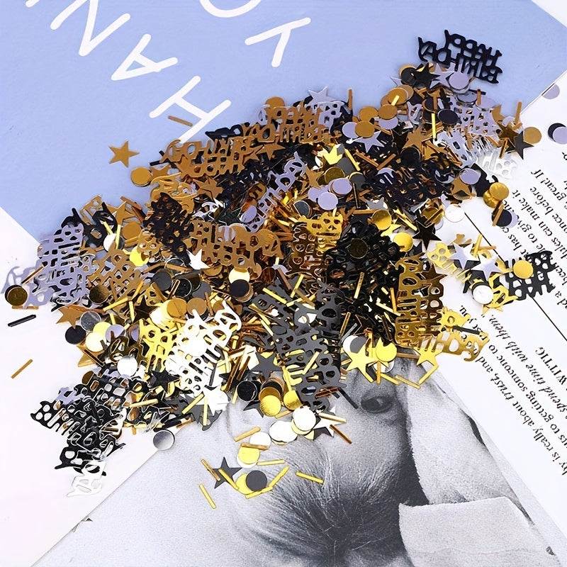 100pcs Birthday Party Casting Paper Chips Black Golden Birthday Party Confetti Birthday Party Decoration Paper Chips Birthday Party Decoration