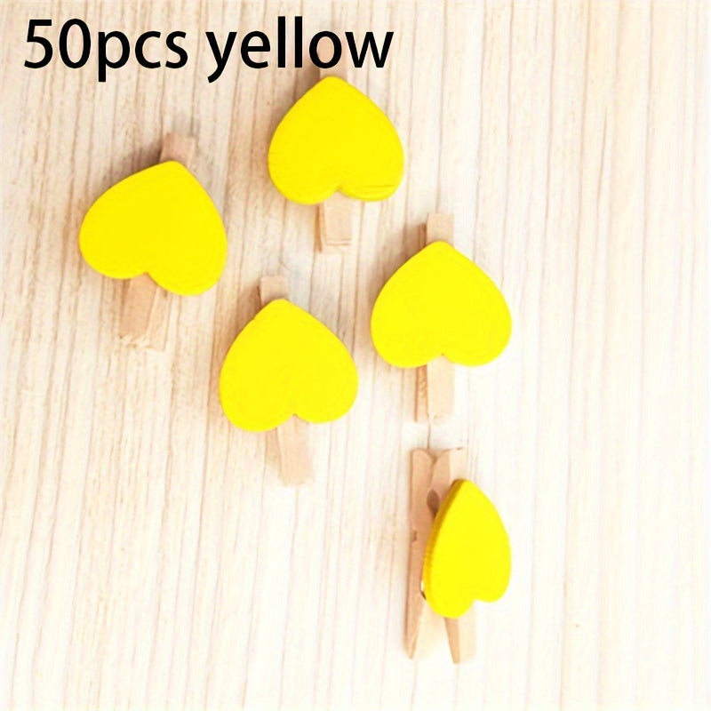 50pcs/Set Holzklammern mit Herz