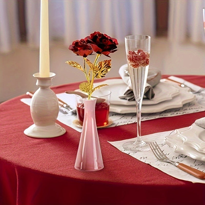 2pcs/Set, Artificial Golde Folien-Rose And Love Base Valentine's Day Gift, Beautiful Galaxy Crystal Rose, Rainbow Rose, Wedding Birthday Grandmother Mother's Day Teachers' Day Christmas New Year Gift, Home Wedding Decoration