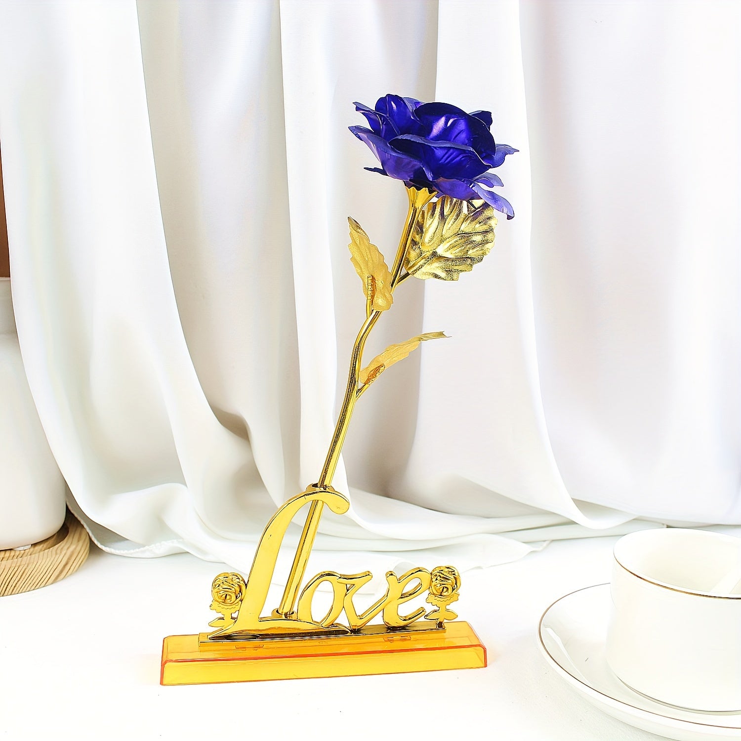 2pcs/Set, Artificial Golde Folien-Rose And Love Base Valentine's Day Gift, Beautiful Galaxy Crystal Rose, Rainbow Rose, Wedding Birthday Grandmother Mother's Day Teachers' Day Christmas New Year Gift, Home Wedding Decoration