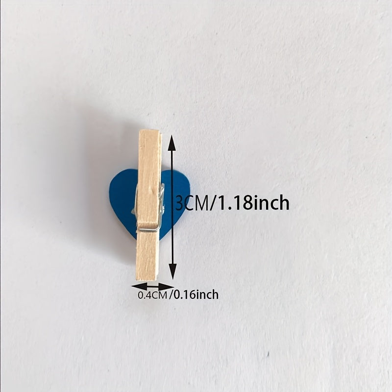 50pcs/Set Holzklammern mit Herz