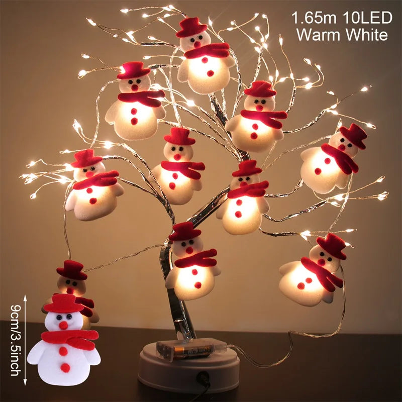 Weihnachten Deko Snowman Christmas LED Garland String Light Merry Christmas Decorations Cristmas Tree Ornament Xmas Navidad Gifts