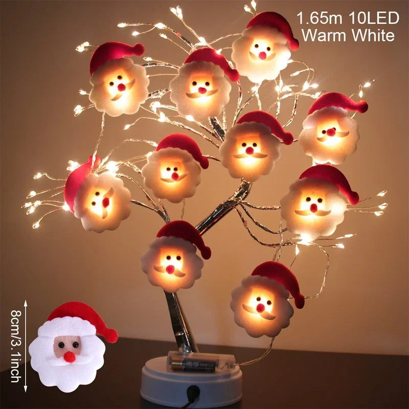 Weihnachten Deko Snowman Christmas LED Garland String Light Merry Christmas Decorations Cristmas Tree Ornament Xmas Navidad Gifts