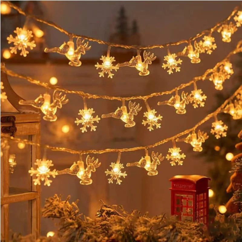 Christmas DIY Decorations LED String Lights Solar Star Outdoor Waterproof Fairy Lights Gardens Wedding Christmas Home Decors