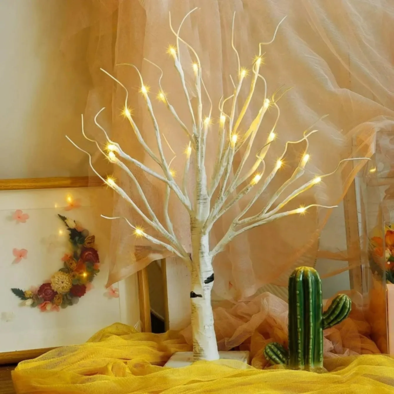 LED Dekobaum Light Adjustable Branches Battery Powered Tree Lamp