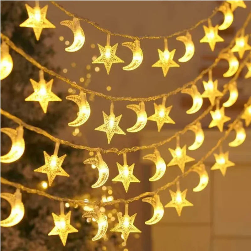 Christmas DIY Decorations LED String Lights Solar Star Outdoor Waterproof Fairy Lights Gardens Wedding Christmas Home Decors