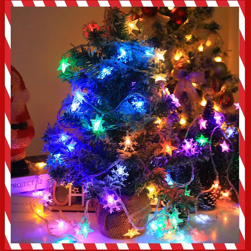 Christmas DIY Decorations LED String Lights Solar Star Outdoor Waterproof Fairy Lights Gardens Wedding Christmas Home Decors
