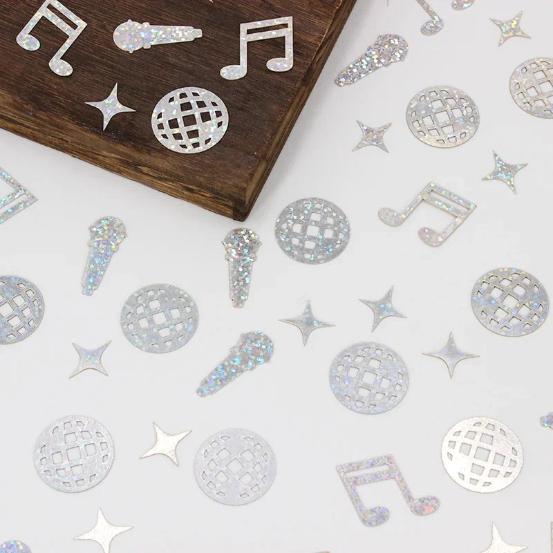 100pcs disco confetti, disco ball and music disco party decorations, wedding, birthday, bachelor party table decorations