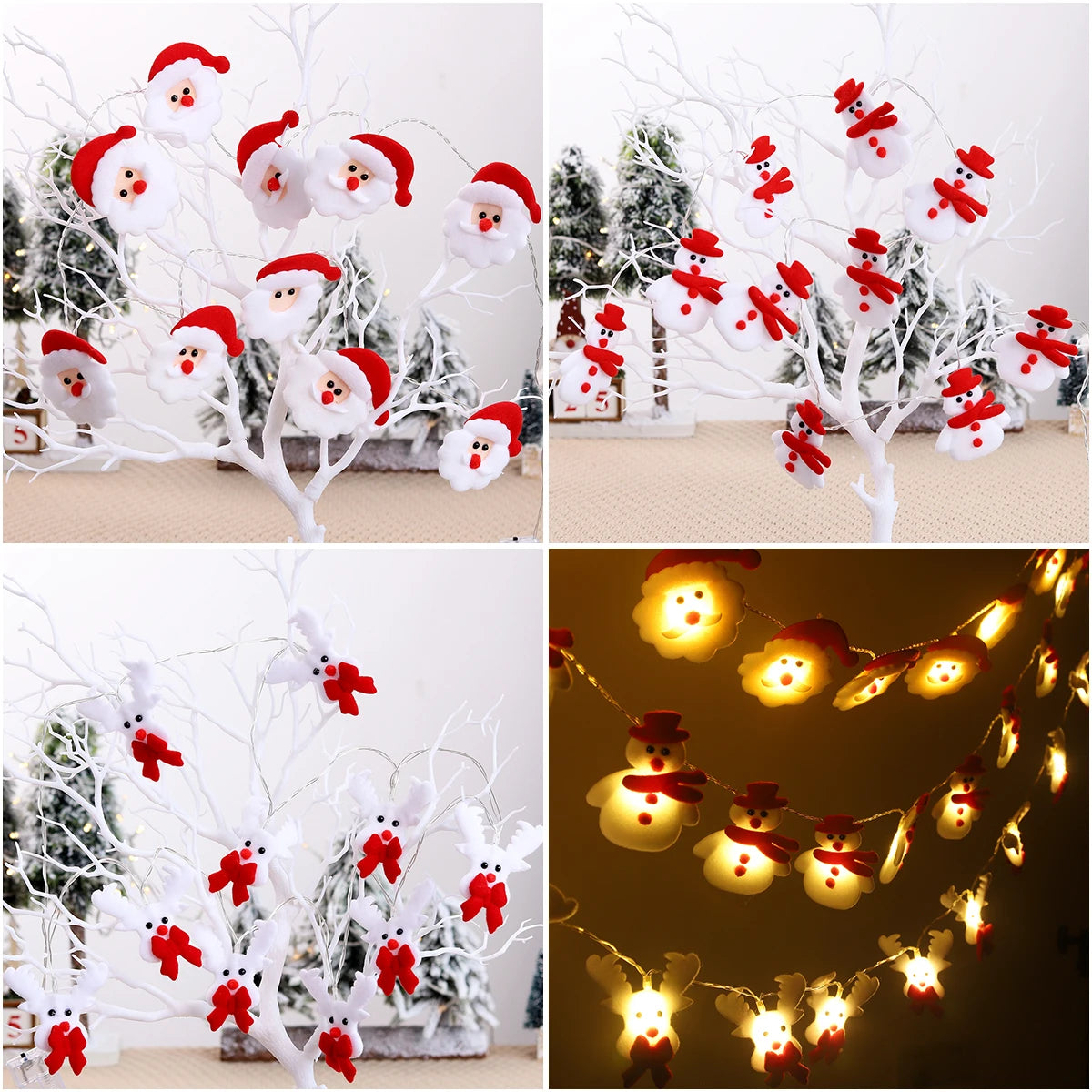 Weihnachten Deko Snowman Christmas LED Garland String Light Merry Christmas Decorations Cristmas Tree Ornament Xmas Navidad Gifts