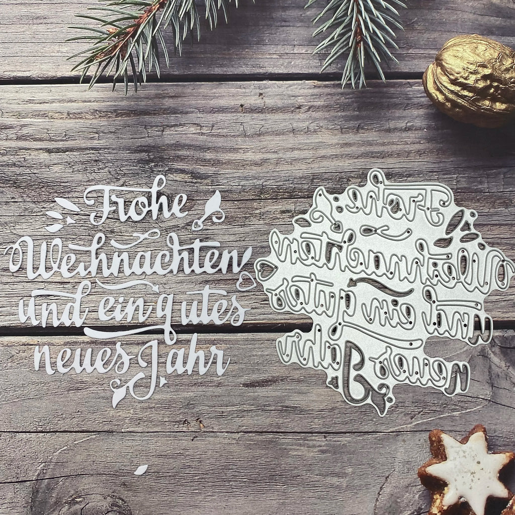 Prägestempel Frohe Weihnachten Und Ein Gutes Neues Jahr Metal Cutting Die For Greeting Card Making Scrapbook DIY Gift 2025 New