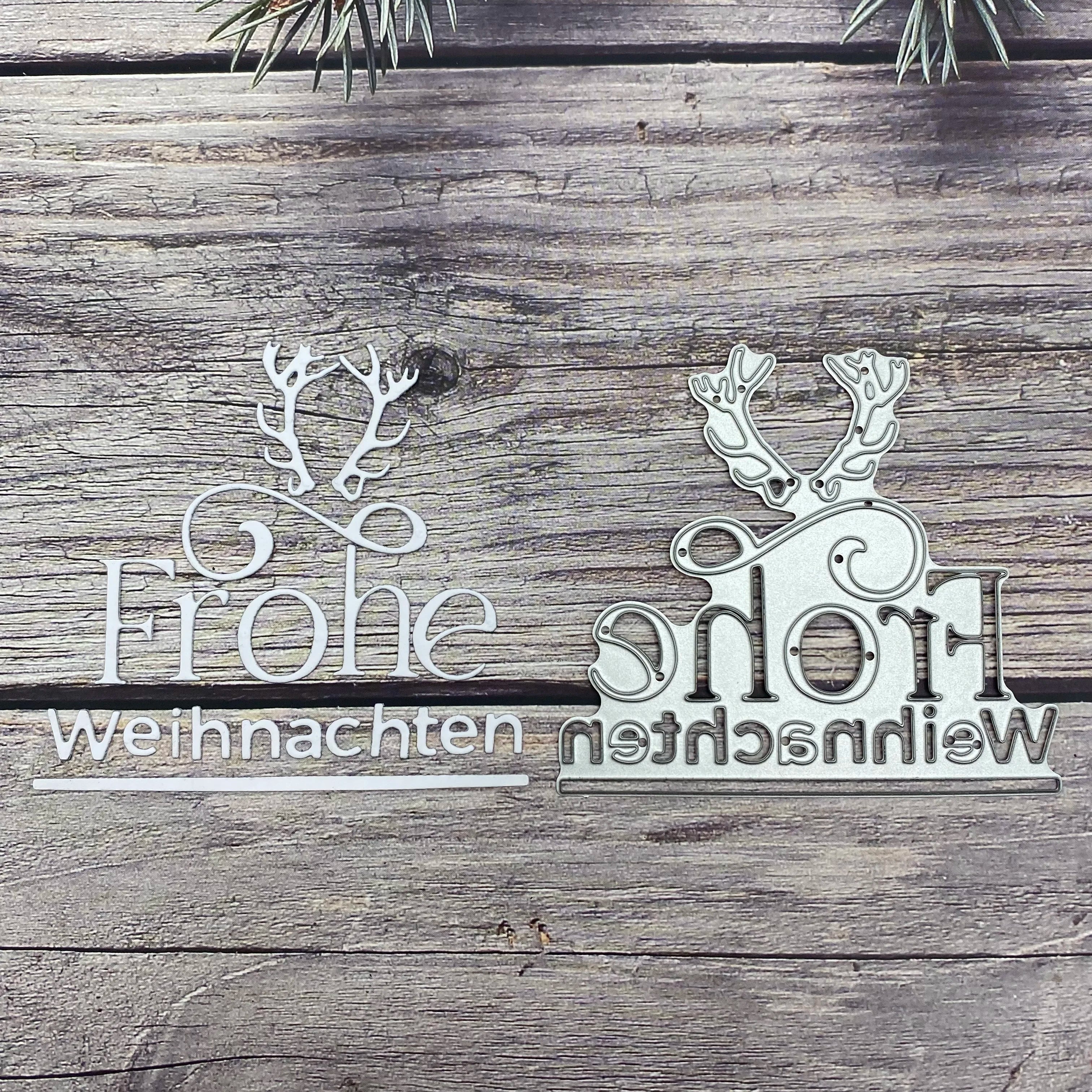 Prägestempel Frohe Weihnachten Und Ein Gutes Neues Jahr Metal Cutting Die For Greeting Card Making Scrapbook DIY Gift 2025 New