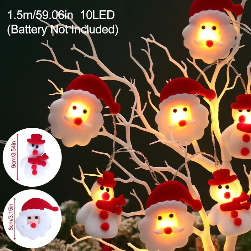 Weihnachten Deko Snowman Christmas LED Garland String Light Merry Christmas Decorations Cristmas Tree Ornament Xmas Navidad Gifts
