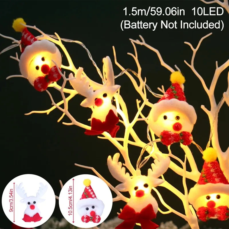 Weihnachten Deko Snowman Christmas LED Garland String Light Merry Christmas Decorations Cristmas Tree Ornament Xmas Navidad Gifts