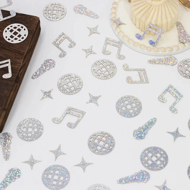 100pcs disco confetti, disco ball and music disco party decorations, wedding, birthday, bachelor party table decorations