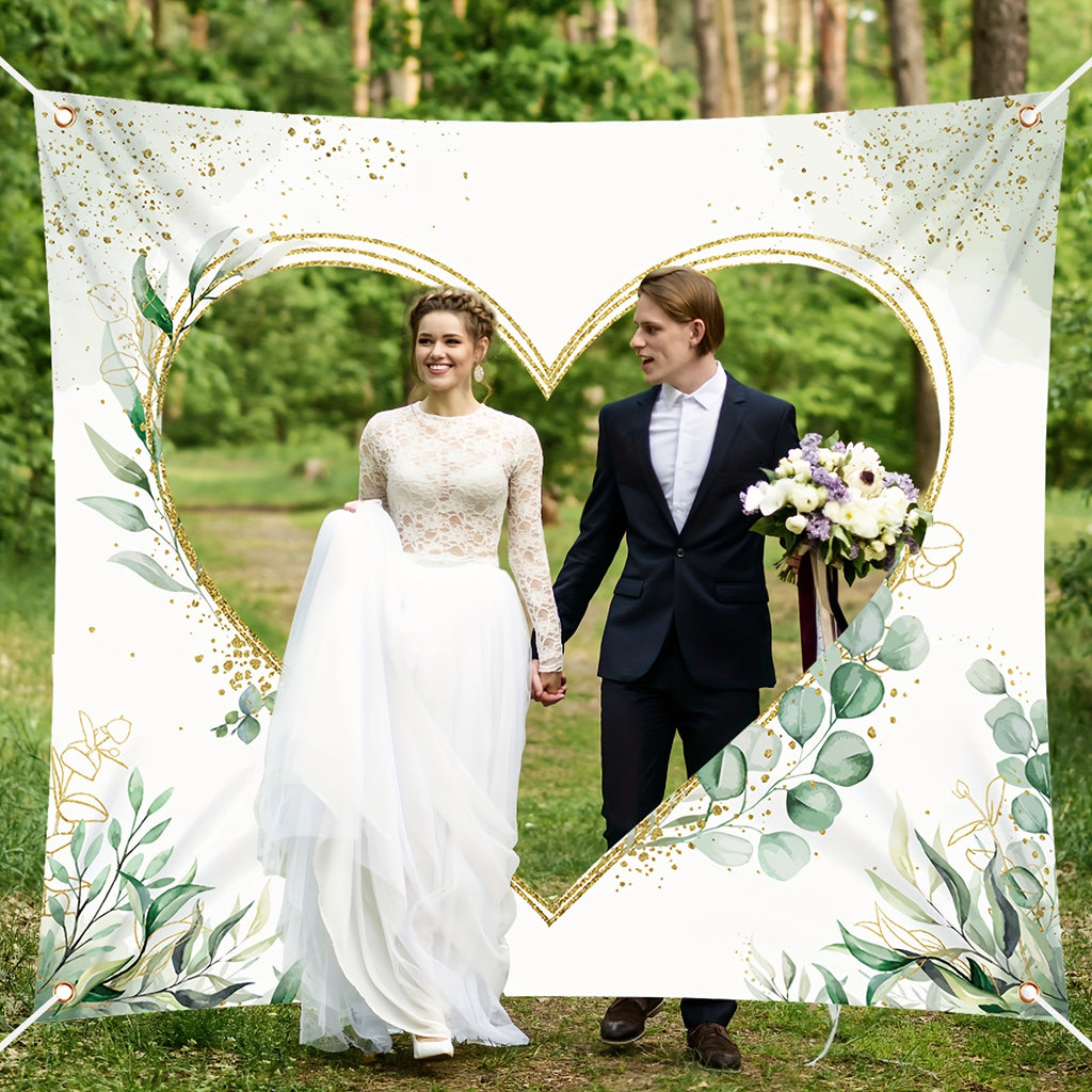 Herz ausschneiden Brautpaar-Spiel Photo Background Heart-Shape Party Wedding Decoration Engaged Banner