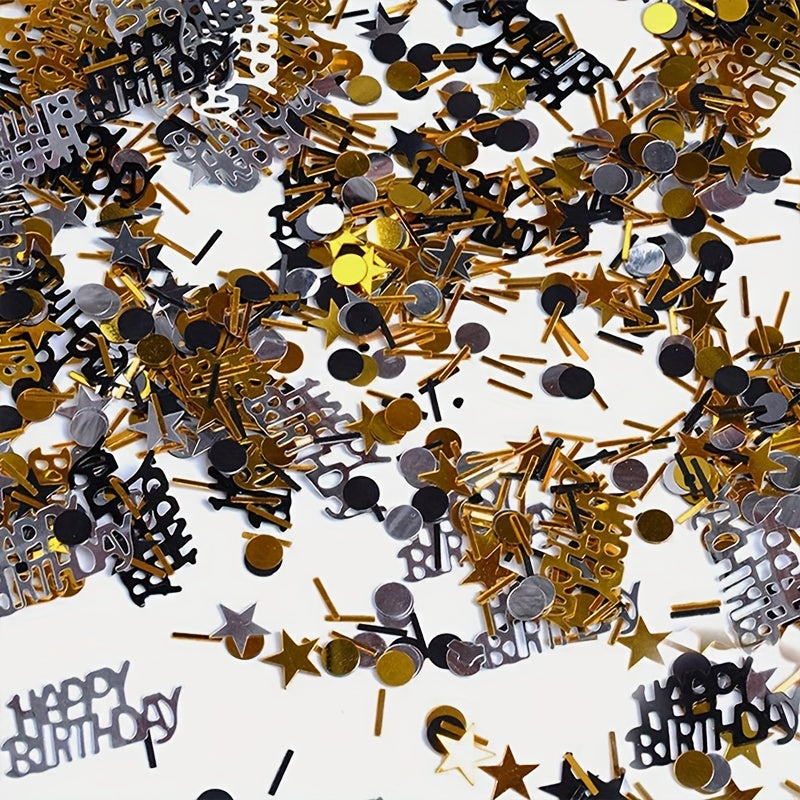100pcs Birthday Party Casting Paper Chips Black Golden Birthday Party Confetti Birthday Party Decoration Paper Chips Birthday Party Decoration