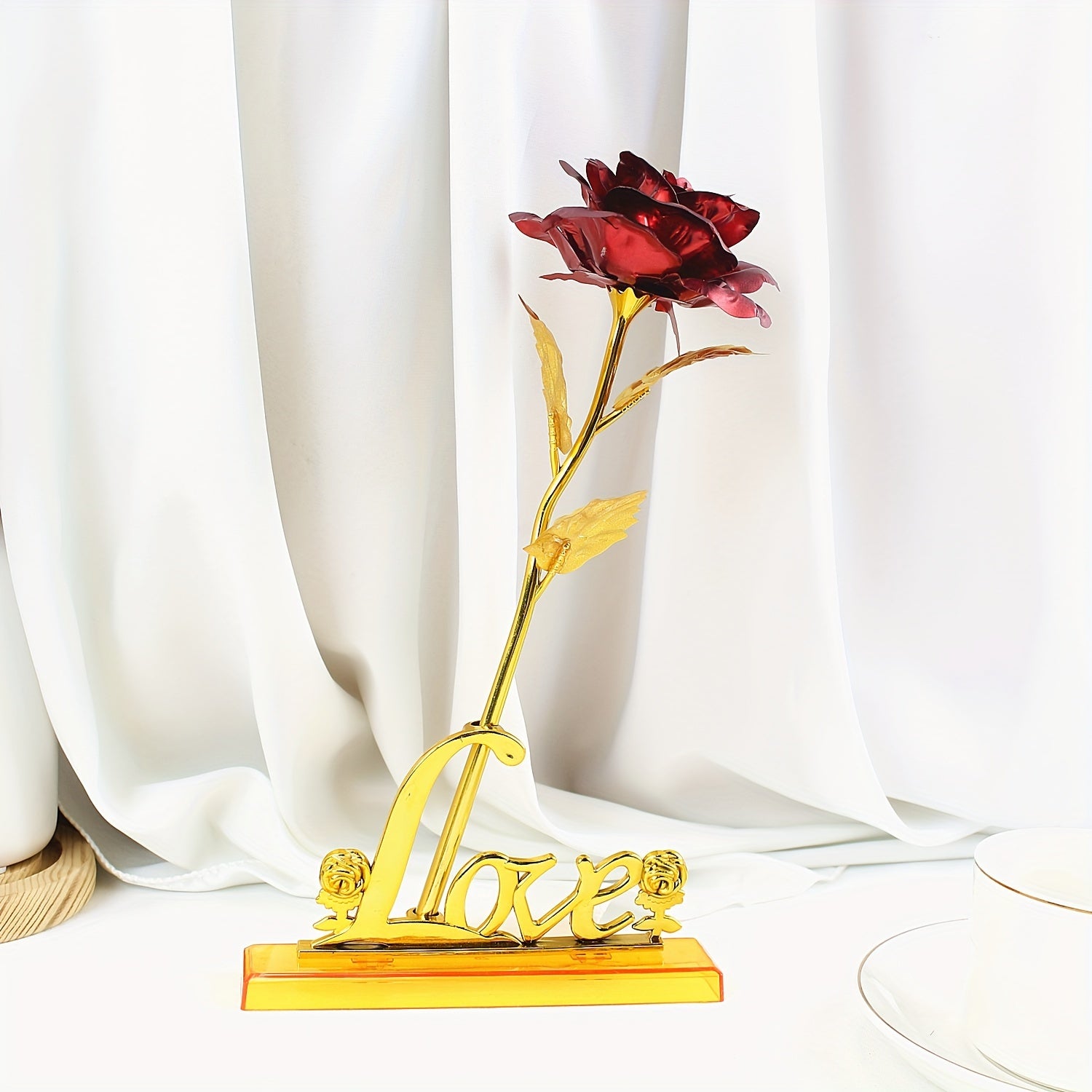 2pcs/Set, Artificial Golde Folien-Rose And Love Base Valentine's Day Gift, Beautiful Galaxy Crystal Rose, Rainbow Rose, Wedding Birthday Grandmother Mother's Day Teachers' Day Christmas New Year Gift, Home Wedding Decoration